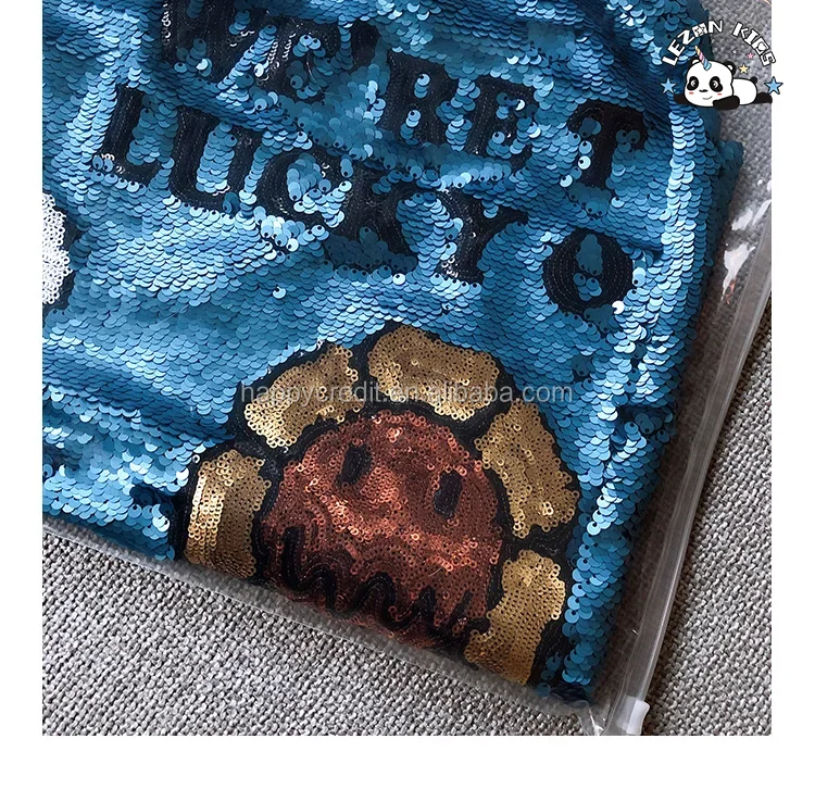 LEZONKIDS - 2024 New Style Summer Sunflower Blue Silver  Flipping Sequin A-line Cute Girls Skirt for Daily Wear